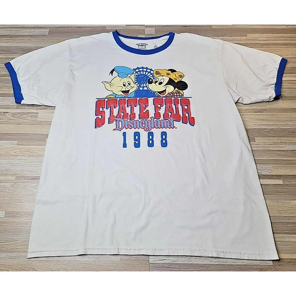 Disney Parks Yester Ears 1988 State Fair Disneyland Mickey Pig Size XL Crew Neck